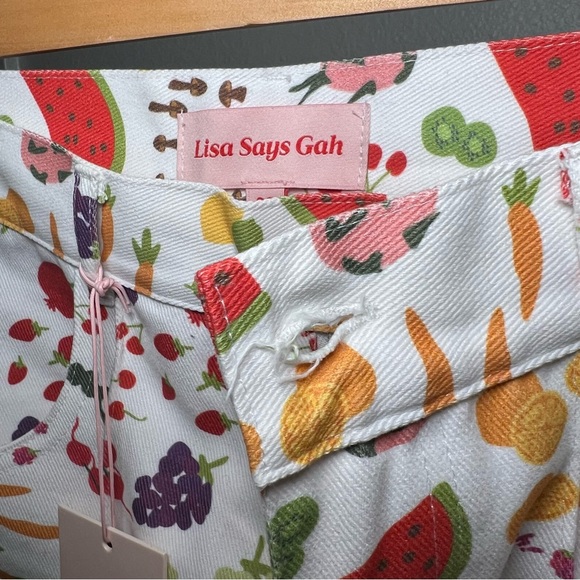 SOLD Lisa says gah farmers market pants jeans fruit print robyn - Picture 7 of 11